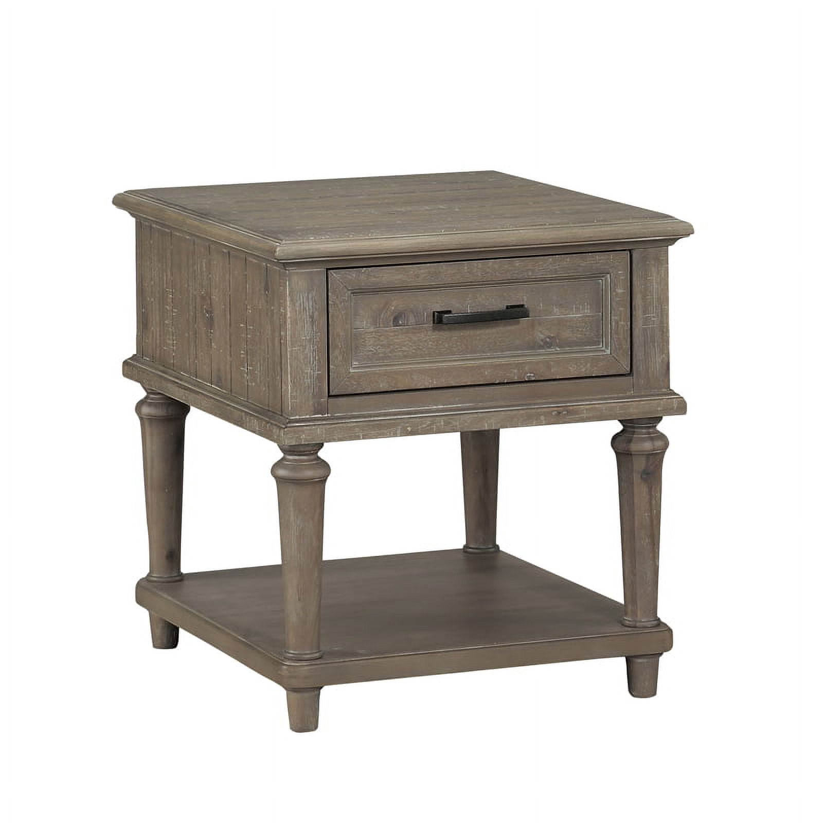 Lexicon Cardano Wood 1 Drawer End Table in Driftwood Light Brown