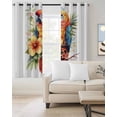thumbnail image 2 of Blossoming Botanical Prints Blackout Curtains for Bedroom/Living Room, Thermal Insulated Kitchen Curtains, Parrot Spring Floral Grommet Darkening Window Treatment Drapes 52"x72"x2, 2 of 8