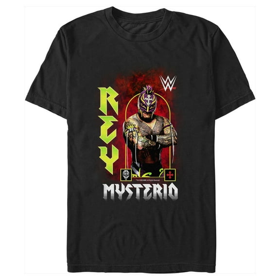 Men's WWE Rey Mysterio Poster Graphic Tee Black Large