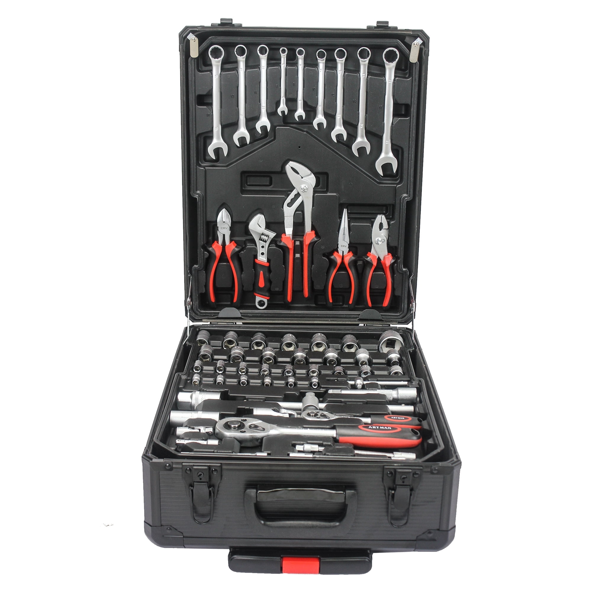 ARTMAN 899pcs Tool Set Box Tool Storage, Household Repair Hand Tool Kit, Mechanics Tool Kit with Trolley Case for Garage Workshop Warehouse
