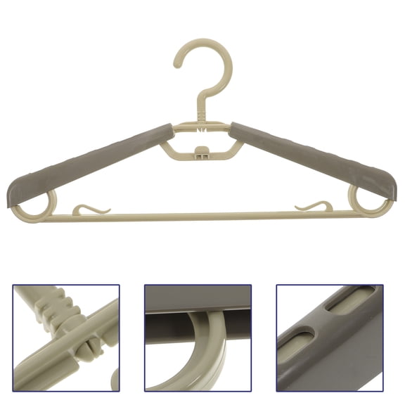 FOMIYES Adjustable ABS Hangers Coffee Extra Wide Space Saving for Clothes
