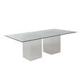 thumbnail image 4 of Milan Valor 84" Rectangular Glass 5 PC Dining Set w/Gray Handle Back Chairs, 4 of 10