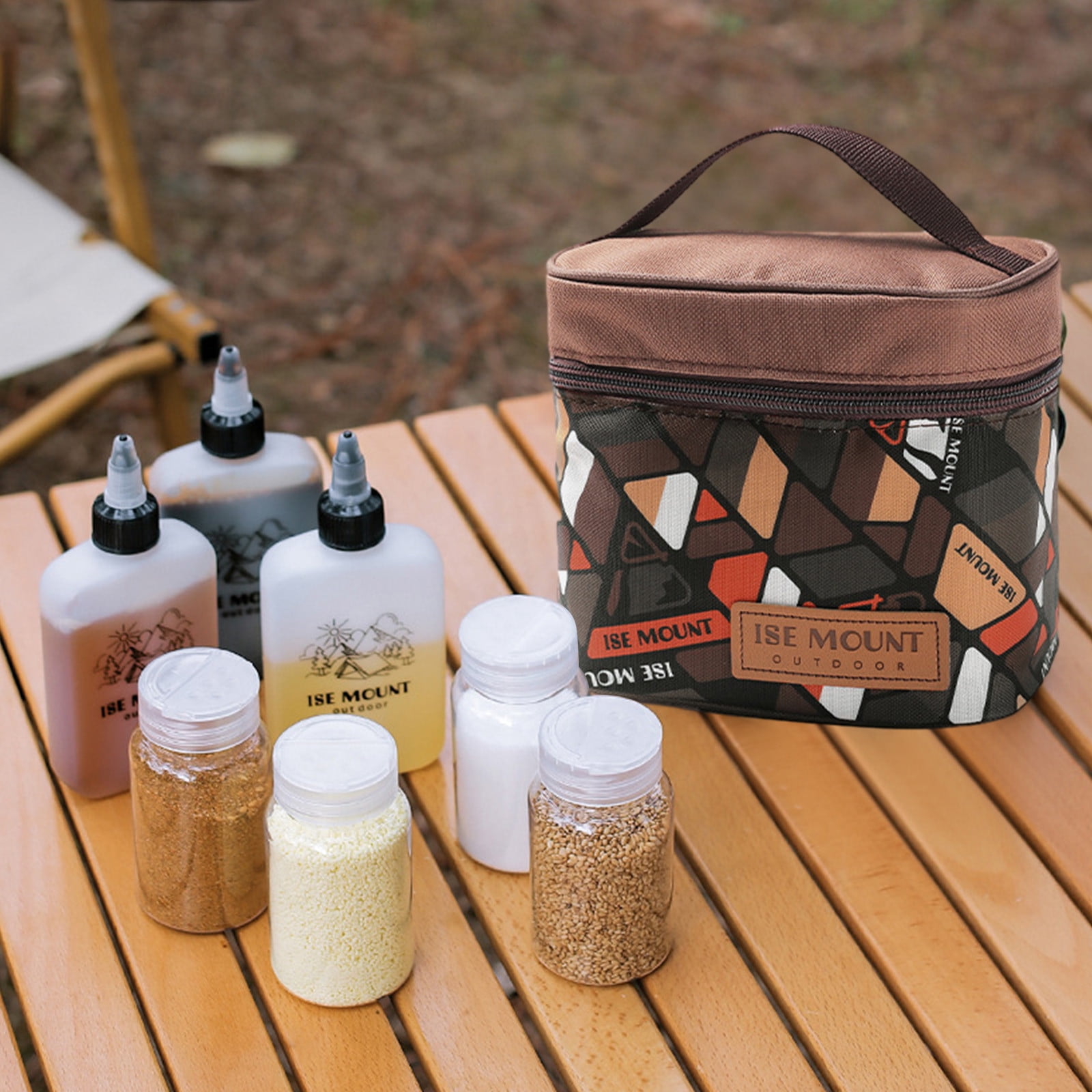 Portable Spice Bag Camping Seasoning Jar Set Travel Spice Containers kit Camping Spice Kit with Liquid Bottle 3pcs Powder Bottle 4pcs Storage Bag for Outdoor Travel BBQ Hiking Walmart