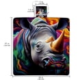 thumbnail image 2 of Rhinoceros Extra-Large Canvas Picnic Mat for Outdoor Beach Camping - Waterproof, Foldable & Portable - Family Size Rug with Carry Handle & Corner Loops for Easy Setup - 200x150cm, 2 of 6