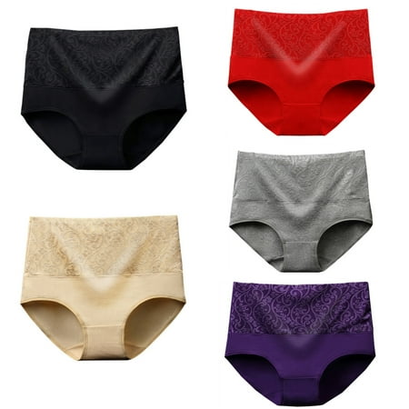 

High Waist Tummy Control Panties for Women Comfy Cotton Underwear Shapewear Brief Panties Soft Full Breathable Briefs
