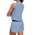 thumbnail image 3 of NELEUS Womens Workout Athletic Tank Tops Loose Fit Crop Tops Mesh Breathable Sleeveless Yoga Shirts,Blue,US Size XL, 3 of 11