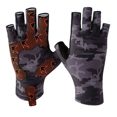 yingyy 2 Pieces Microfiber Fishing Glove Stylish Breathable Nonslip  Fashionable Sweat Absorbent Fish Accessories L/XL 