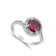 thumbnail image 4 of CHOOSE YOUR COLOR Simulated Garnet Swirl Solitaire Ring .925 Sterling Silver Band White CZ Female Size 8, 4 of 4