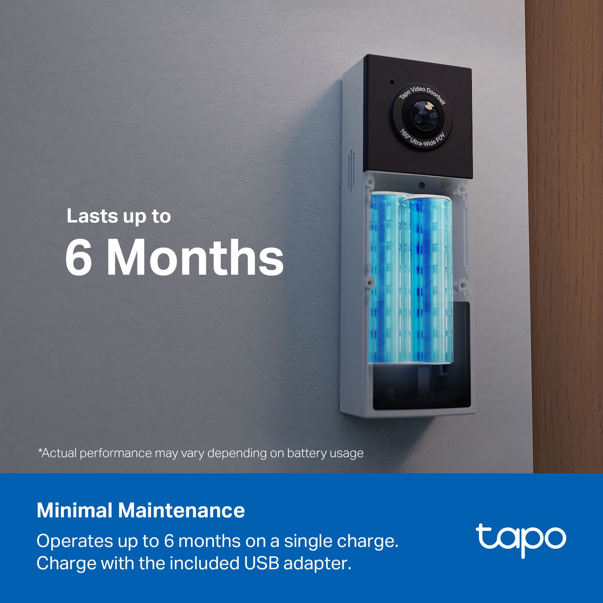 TP-Link Tapo Wire Free 2K Video Doorbell. Night Vision - 2 Way Audio - TD21