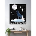 thumbnail image 2 of Night Roamer Howling Wolf Under Moonlight - Wild Nature Aesthetic Poster Wall Art, Modern Wall Decor, 12x18 UNFRAMED, 2 of 2