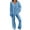Blue lounge sets, variant on Womens Lounge Set Usmixi Womens Fleece 2 Piece Outfits Winter Cozy Plush Long Sleeve Tops and Baggy High Waist Pants Pajamas Set Casual Solid Homewear Loungewear Sets