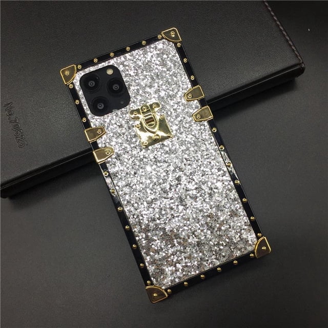 Funda de lentejuelas ostentosas de lujo, carcasa cuadrada con purpurina dorada para Samsung Galaxy A14, A54, A72, A52, A82, A22, A21S, A23, A53, A33, A34, A13, A51, A71 qiuyongming unisex