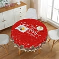 thumbnail image 4 of Lfeey Christmas New Year Tablecloth, Merry Christmas Party Dining Table Cover, Red, 60" Round, 4 of 6