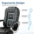 thumbnail image 3 of CELTOSS Ergonomic Leather Office Chair, High-Back with Lumbar Support, Heavy Duty Executive Desk Chair for Home Office, Jet Black, 3 of 11