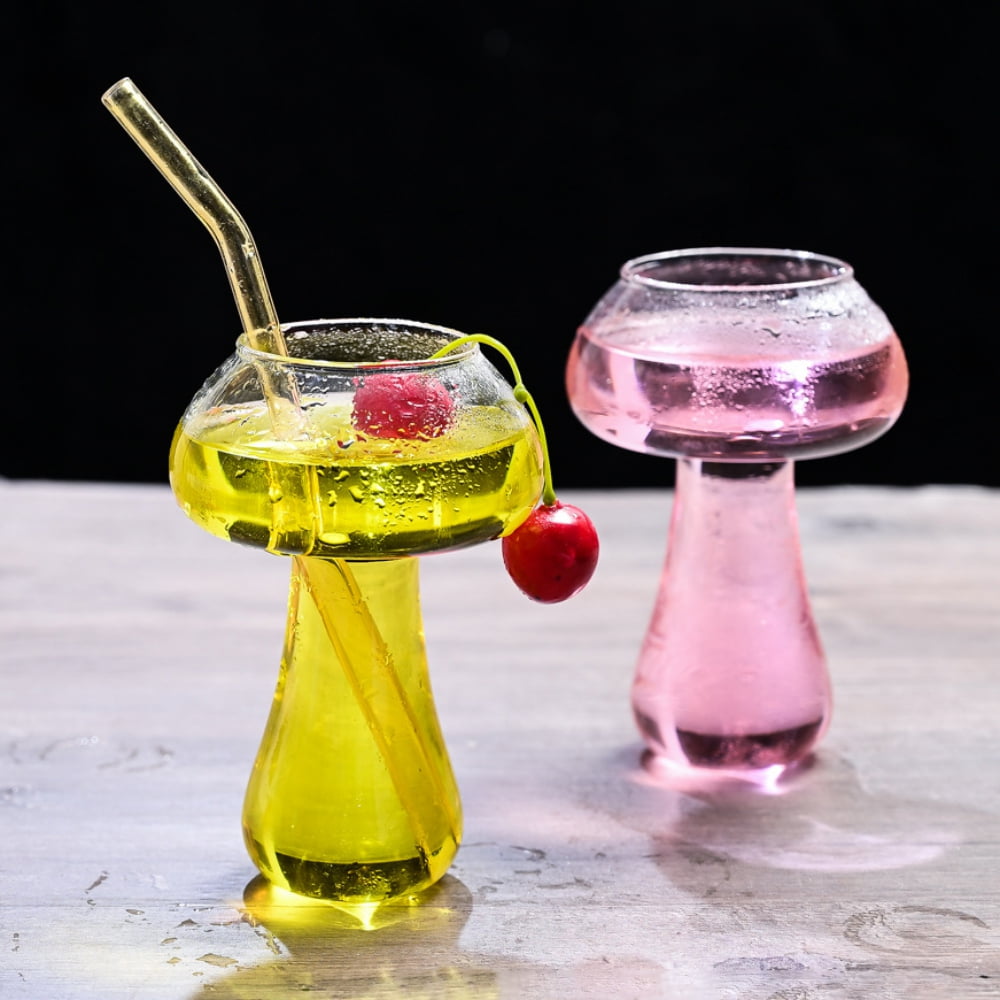 Mushroom Glass, Mushroom Cocktail Glass Cup, Mixed Drink Glasses, Unique  Drinking Glasses, Clear Mushroom Shaped Drinksclub, Holds 8.5 Oz 