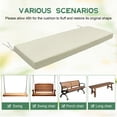 thumbnail image 5 of GKXLH Waterproof Outdoor Bench Cushion 48"x18"x3", 28D High Density Foam Garden Bench Pad with Removable Washable Cover & 2 Pillow Covers for Patio Porch Swing (Cream), 5 of 11