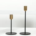 thumbnail image 4 of Pungan Candle Shelf Single Metal Holder Black Golden Taper Candlestick Decorative Modern Candlelight Stand Table Centerpiece for Wedding Dining Table Decor 15CM(3.15"X3.15"X5.51"), 4 of 10
