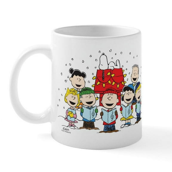 CafePress - Peanuts Gang Christmas - 11 oz Ceramic Mug - Novelty Coffee Tea Cup