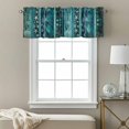 thumbnail image 3 of Retro Ocean Valance Curtain Blue Stripes Starfish Coral Seaweed Turquoise Window Valances Rod Pocket Short Curtains Window Treatments for Kitchen Bedroom Bathroom Laundry 42" x 12", 3 of 9