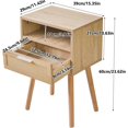 thumbnail image 2 of Rattan Nightstand, Boho Side Table with Drawer Open Shelf, Wood Accent Bedside Table, End Table with Legs for Bedroom, Living Room and Small Spaces,Natural, 2 of 16