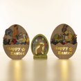 thumbnail image 4 of Billuyoard Adornos de madera para decoración de Pascua, bonito huevo de conejito con luz LED nocturna, decoración de Pascua, suministros de Kits de decoración para fiestas Gallo en forma de huevo, 4 of 6