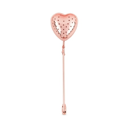 

Pinky Up Heart Shaped Tea Ball Loose Leaf Infuser with Chain Hook Rose Gold