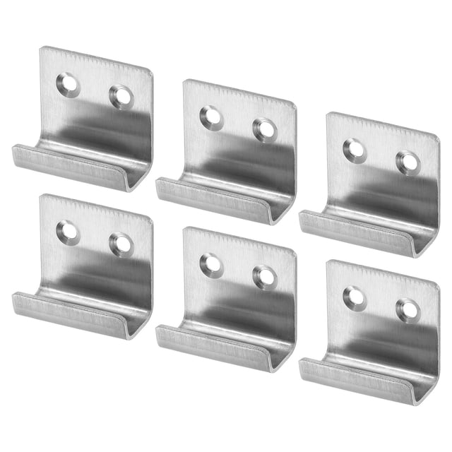 Soporte de montaje Uxcell 6Pcs, colgador de pared para azulejos de 40x35mm, gancho de montaje en pared, plateado