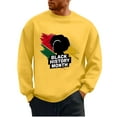 thumbnail image 2 of QUNYINEY Casual Sweatshirt Men Black History Month Long Sleeve Crew Neck Yellow Tops Drop Shoulder Loose Pullover Sweatshirts, 2 of 6