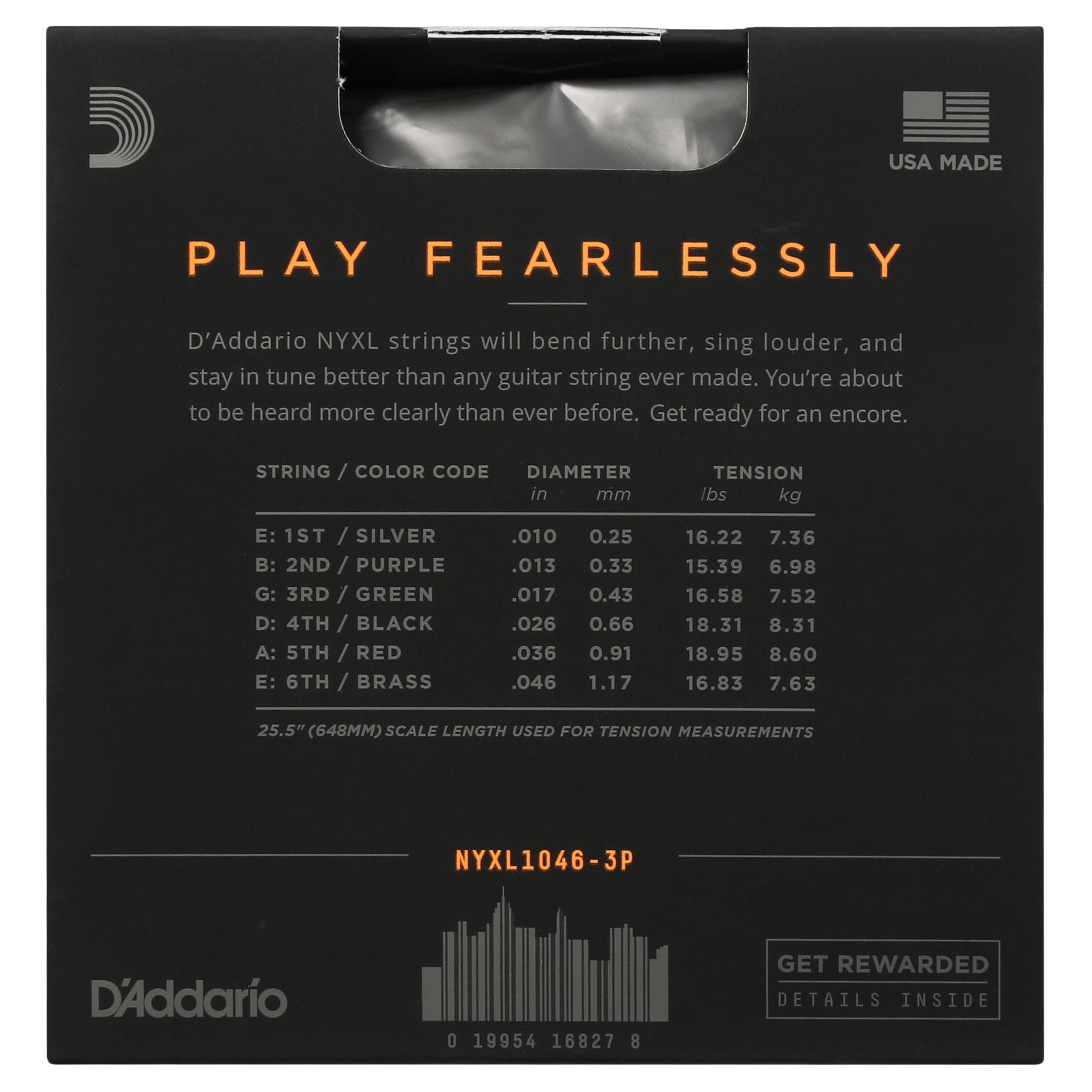 D'Addario NYXL1046-3P Nickel Wound Electric Guitar Strings, Regular Light, 10-46, 3 Sets