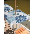 thumbnail image 2 of Outdoor Tablecloth with Umbrella Hole for Patio/Picnic/Party/Camping, Blue Grey Sunflowers Waterproof Table Cloth Square Cover Washable, Boho Vintage Floral Rustic Blossom (60"x 60"), 2 of 8