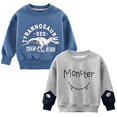 thumbnail image 1 of Chandails en Molleton en Polaire Imprimé Dinosaures Mignons pour Garçons Tout-Petits T-Rex Col Rond Chandail Ensemble A, 2T, 1 of 1