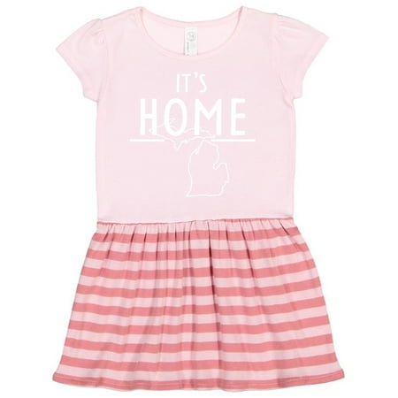 

Inktastic It s Home- State of Michigan Outline Gift Toddler Girl Dress