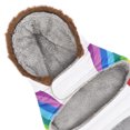 thumbnail image 5 of HDE Dog Puffer Jacket Fleece Lined Winter Coat with Harness Hole White Rainbow Stripe XL, 5 of 7