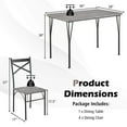 thumbnail image 3 of Costway 5-Piece Dining Table Set Modern Rectangular Dining Table & 4 Dining Chairs Set, 3 of 10