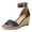Blue, variant on FSJ Women Classic Wedge Low Heel Espadrille Sandals Ankle Strap Open Toe Summer Platform Sandal Comfort Dressy Travel Office Shoes Size 8 Blue
