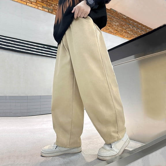 Kids Pants Boys Straight Leg Pants Wide Leg Baggy Pants Boys Casual Pants Boys School Pants Boys Clothes Size 5-6 Years