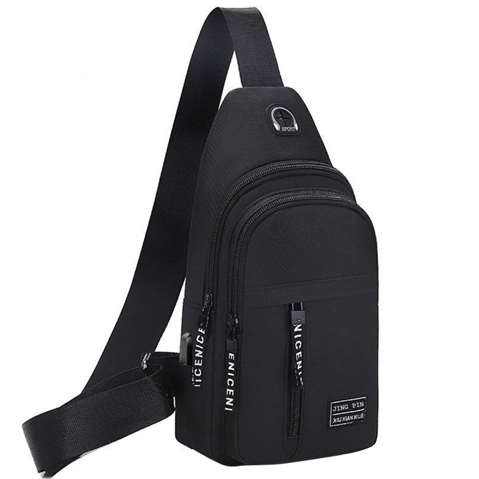 RKSTN Waterproof Strap Bag Crossbody Backpack With USB Hole With Headphone Hole Strap Backpack Hiking Backpack Multipurpose Crossbody Chest Bag, GIft, on Clearance