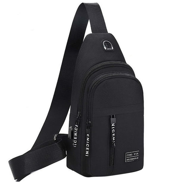 RKSTN Waterproof Strap Bag Crossbody Backpack With USB Hole With