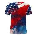 thumbnail image 4 of T-shirts for Men Plus Size under $5 Independence Day Printing Short Sleeve Round Neck Pullover T-Shirt for Men Blue XXXL, 4 of 5