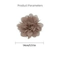 thumbnail image 6 of 14cm/5.5" Big Silky Fabric Flower Brooch Pin for Women Girls Dainty Peony Camellia Brooches Duckbill Alligator Hair Clips Barrettes Floral Hair Pins Wedding Holiday Costume Accessories (Coffee), 6 of 12