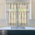thumbnail image 3 of Pioneer Kitchen Curtains and Valance Set 36 Inch Tier Yellow Flowers Ice Pansy Print 3 Pieces Set Dining Room Small Curtain Drapes Cafe Curtains Valance for Home Decor Rod Pocket, 3 of 6