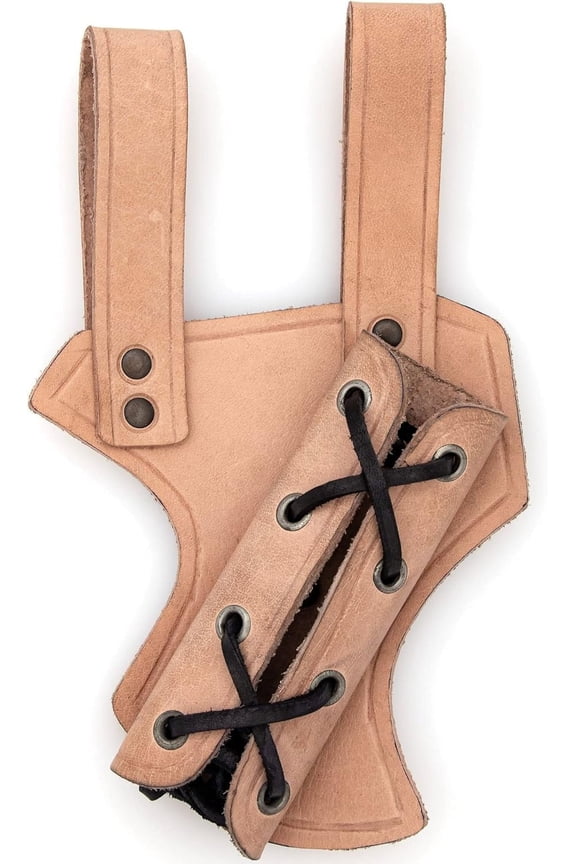 Genuine Bovine Leather Hawk Wood Sword Frog: Medieval Adjustable LARP Sabre Rapier Holder Customizable Sword Hold with Genuine Leather Laces