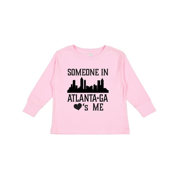 Inktastic Atlanta Georgia Someone Loves Me Skyline Boys or Girls Long Sleeve Toddler T-Shirt