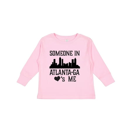 

Inktastic Atlanta Georgia Someone Loves Me Skyline Gift Toddler Boy or Toddler Girl Long Sleeve T-Shirt