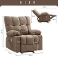 thumbnail image 3 of JONPONY Manual Recliner Chair with Heat Therapy and Massage Function, Heavy Duty Reclining Mechanism Massage Chair, Elderly Single Rocker Sofa with Cup Holders for Bedroom Home Theater,Brown, 3 of 17