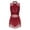 Burgundy, variant on inhzoy Womens Tassel Latin Jazz Dance Dress Sequins Mock Neck Figure Skating Dance Leotard White XL