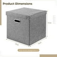 thumbnail image 4 of 2 PCS Vinyl Record Storage Boxes, 13 x 13 x 13 Inches Vinyl Record Storage Organizers for 50 Albums, Records Crate, LP Album Storage Holders, Fabric Storage Boxes with Lids for Moving, 4 of 5