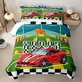 thumbnail image 2 of Erosebridal Red Fast Car Bed Spread Queen for Boys,Car Theme Queen Coverlet Set for Teens, 2 of 7