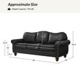 thumbnail image 7 of 3 Seater Faux Leather Sofa Upholstered Couch with Nailhead Trim Rolled Armrest for Living Room Black, 7 of 7