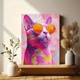 thumbnail image 6 of Qisvanset Colorful Cat With Sunglasses Canvas Print 15.75x11.81 Inches, 6 of 8